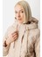 Kadın Kapüşonlu Şişme Mont 6601 Bej 2