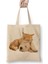 Cats And Dogs Friends Pet Kedi Köpek Beyaz Bez Çanta Uzun Saplı Alışveriş Çantası Plaj Çantası 1