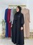 Sallı ,önü V Model Büzgülü Tesettür Elbise Takım ,ferrace,abaya, Hicab,hac ve Umre Için Uygun Siyah 2