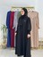 Sallı ,önü V Model Büzgülü Tesettür Elbise Takım ,ferrace,abaya, Hicab,hac ve Umre Için Uygun Siyah 5