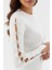 Uzun Kol Fitilli Bluz Ekru 2