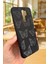 Xiaomi Redmi 9 Uyumlu Siyah Kelebek Desenli Silikon Darbe Emici Klasik Korumalı Rubber Kılıf 3