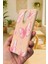 Xiaomi Redmi Note 8 Pro- Pembe Kelebek Desenli Silikon Darbe Emici Klasik Korumalı Rubber Kılıf 3