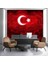 3 Boyutlu Kayalık Türk Bayrağı Desenli Ofisler Yazıhaneler Için Tekstil Duvar Kağıdı 1