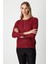 Kadın Taş Işlemeli Triko Kazak 65397 Bordo 2