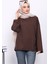 Kahverengi Yarım Balıkçı Yaka Bluz 1