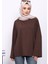 Kahverengi Yarım Balıkçı Yaka Bluz 3