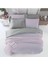Çift Kişilik Lastikli Çarşaflı Nevresim Takımı Pamuklu Four Season Lila Gri 1