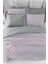 Çift Kişilik Lastikli Çarşaflı Nevresim Takımı Pamuklu Four Season Lila Gri 2