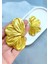 Golden Bloom Büyük Yarım Çiçek Formlu Titanyum Altın Küpe - Gösterişli ve Şık, Yılbaşı, Davet 5