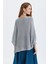 Salaş Asimetrik Uzun Bohem Tarz Triko Bluz Gri 5
