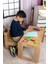 Tek Kişilik Çocuk Oyun, Aktivite ve Etkinlik Masası, Ceviz-Gri, 18MM 1.sınıf Mdf 4