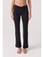 x Ece Siyah Bel Detaylı Ispanyol Paça Pantolon Ruched & Flared 8