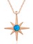 ​Gümüş Rose Mavi Opal Taşlı Kutup Yıldızı Kolye 1
