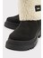 Kalın Taban Süet Kürklü Kadın Bot Siyah 3
