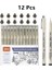 Mikro Fineliner Kalemler, Siyah Çizim Sanat Kalemleri, Su Geçirmez Mürekkep Seti Sanatçı Eskiz Ana Kalem, Has Çizim ve Eskiz Kit Renk: 12 Pcs (Yurt Dışından) 1