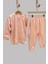 Mojo Kız Bebek 1-3 Yaş Ayı ve Tavşan Desenli Pijama Takımı 2418 Somon 4