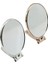 Oval 6.5 İNÇ=16.5X13CM Makyaj Aynası Çift Taraflı Bronz - Gümüş Pls.çerçeve Katlanır Ayaklı (5324) 1