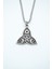Triquetra Gümüş Kaplama Örme Zincir Kolye 1
