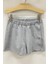 Kız Çocuk Düğme Detaylı Penye Şort 2003 Gri 4