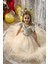 Kız Çocuk 2-10 Yaş Sindirella Model Tarlatanlı Abiye Elbise Altın 8