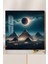 3D Görünümlü Temperli Cam Tablo – Giza Piramitleri ve Güneş Tutulması 33X33 cm Uv BASKI-CTK071 1
