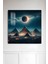 3D Görünümlü Temperli Cam Tablo – Giza Piramitleri ve Güneş Tutulması 33X33 cm Uv BASKI-CTK071 2