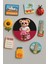 Modern ve Dekoratif Yuvarlak Buzdolabı Magneti Magnet Büyük Boy 10X10 cm - Miss Teddy 1
