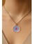 Şeffaf Sert Akrilik Kolye Ucu ve Üzeri Zincirli Desenli Kolye Mor Güzellik 1