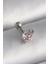 316L Çelik Gümüş Renk Pembe Zirkon Taşlı Kelebek Tragus Piercing - TJ-PR1241 3