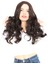 Yoğun Dalgalı Fiber Sentetik Uzun Perçemsiz Peruk/kahverengi 1