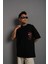 Erkek Sırt Baskılı A Kalite Oversize T-Shirt - Siyah 1