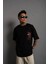 Erkek Sırt Baskılı A Kalite Oversize T-Shirt - Siyah 2
