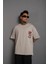 Erkek Sırt Baskılı A Kalite Oversize T-Shirt - Gri 2