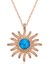 ​925 Ayar Gümüş Rose Mavi Opal Taşlı Güneş Kadın Kolye T6583 (800800) 1