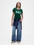 Kadın Koyu Yeşil Gap Logo T-Shirt 4