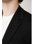 Erkek Siyah Mono Yaka Astarlı Yırtmaçlı Jersey Kumaş Slim Fit Blazer Ceket B004000 11