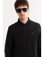 Erkek Siyah Polo Yaka Pamuklu Basic Slim Fit Sweatshirt B001080 10