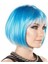 Turkuaz Renk Parti Peruğu Küt Saç 3