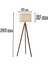 Ahşap Üç Ayaklı Kumaş Başlıklı Lambader – Modern Tripod Salon & Oturma Odası Aydınlatma Lambası 3