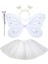 Beyaz Kelebek Kostümü - Beyaz Kelebek Kostüm Aksesuar Seti 4 Parça 1