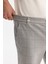 Erkek Gri Yanları Lastikli Ekose Duble Paça Elastan Slim Fit Pantolon A42Y3022 1