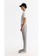Erkek Gri Yanları Lastikli Ekose Duble Paça Elastan Slim Fit Pantolon A42Y3022 11