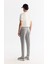 Erkek Gri Yanları Lastikli Ekose Duble Paça Elastan Slim Fit Pantolon A42Y3022 12