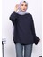 Lacivert Yarım Balıkçı Yaka Bluz 1