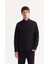 Erkek Siyah Düğmeli Yaka Pamuklu Soft Touch Regular Fit Gömlek B002036 9