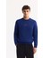 Erkek Saks Bisiklet Yaka Pamuklu Şardonlu Baskılı Regular Fit Sweatshirt B001033 8