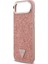 iPhone 17 Air Uyumlu Kılıf Guess Lisanslı M-Safeli Metal Kamera Çerçeveli Üçgen Logolu Glitter Pembe 6