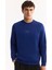 Erkek Saks Bisiklet Yaka Pamuklu Şardonlu Baskılı Regular Fit Sweatshirt B001033 12