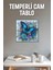 3D Görünümlü Temperli Cam Tablo – Mavi Kelebek ve Çiçekler Temalı Uv Baskı 33X33 CM-CTK088 6